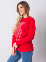 Roter Pullover mit Applikation Darla.