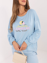 Jasnoniebieska damska bluza z napisem Lemonade RUE PARIS 