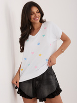 Biała bawełniana bluzka z krótkim rękawem 