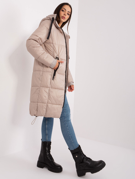 Hurt Beżowa pikowana kurtka zimowa SUBLEVEL