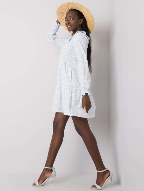 Biało-niebieska sukienka w groszki Valeria RUE PARIS