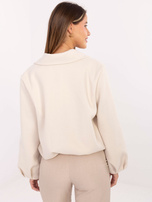 Jasnobeżowa kurtka ze ściągaczem na dole RUE PARIS