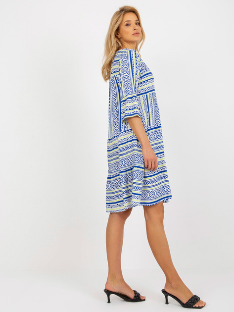 Hurt Ciemnoniebieska boho sukienka we wzory z wiskozy SUBLEVEL