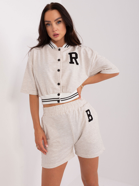 Hurt Jasnobeżowy melanżowy dwuczęściowy komplet damski