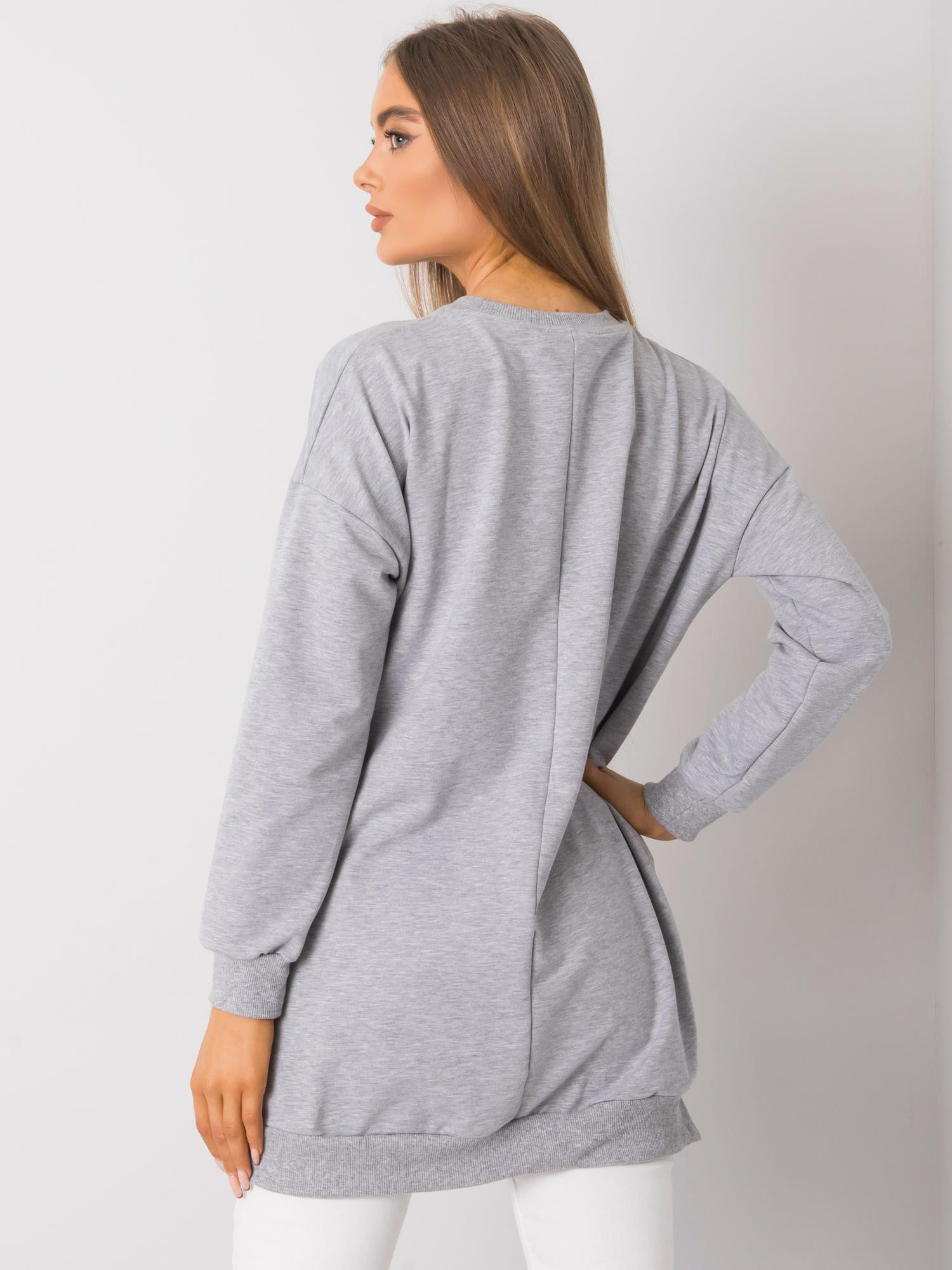 Gray melange long basic oversized sweatshirt Rhiannon.