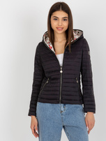 Hurt Czarna kurtka pikowana z kapturem