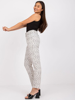 Ecru spodnie w groszki Kyoto