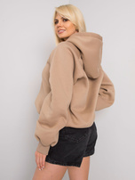 Ciemnobeżowa ocieplana bluza z kapturem Debby