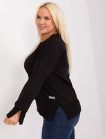 Hurt Czarna bluza plus size z rozcięciami na rękawach