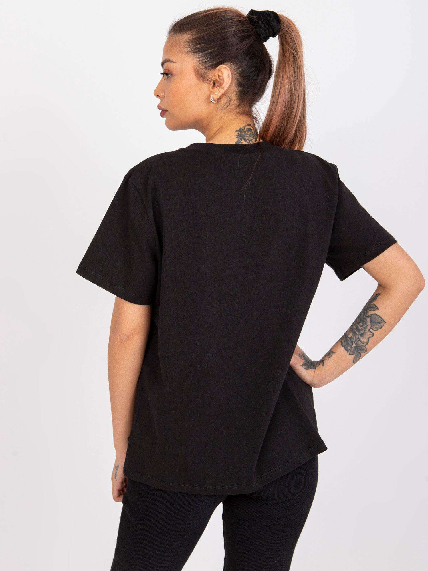 Czarny damski t-shirt z napisem Jade