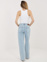 Svetle modré jeansy straight leg s lampasy SUBLEVEL.