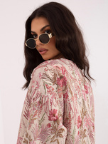 Różowa balonowa kurtka z nadrukiem 