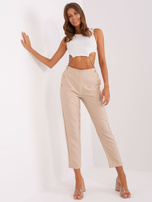 Hurt Jasnobeżowe garniturowe spodnie z guzikami OCH BELLA 