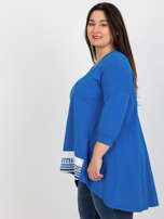 Hurt Ciemnoniebieska asymetryczna tunika plus size
