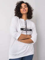 Biała bluzka z napisem Raissa