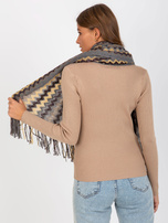 Hurtownia Szary wzorzysty szal z błyszczącą nitką