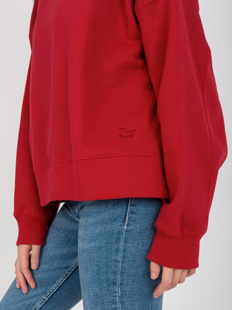 Hurt Ciemnoczerwona dresowa bluza z kapturem z naszywką MAYFLIES