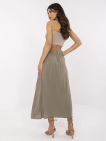 Khaki trapezowa spódnica z kieszeniami FRESH MADE 