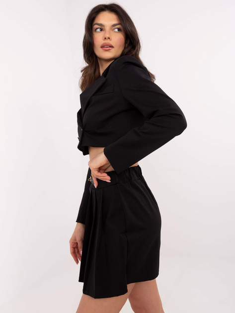 Hurt Czarne damskie spódnico-spodenki z plisowaniem