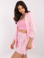 Hurt Jasnoróżowe spódnico-spodenki z zakładką