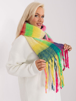 Hurtownia Różowo-zielony szal w kolorową kratę 