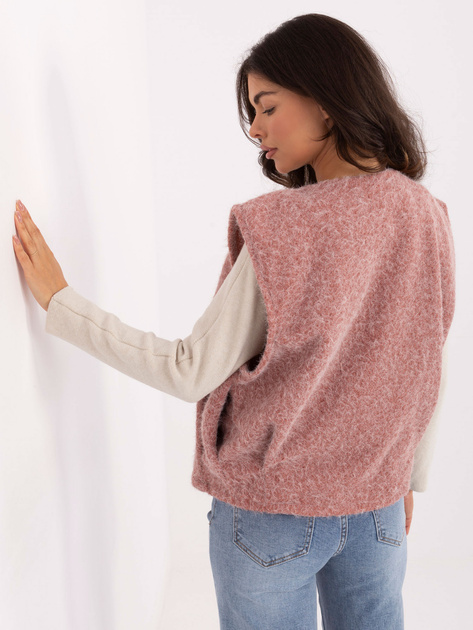 Ciemnoróżowa włochata kamizelka damska RUE PARIS