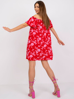 Czerwona sukienka mini w kwiaty Amaya FRESH MADE 