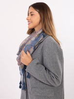 Niebieska damska chusta we wzory 