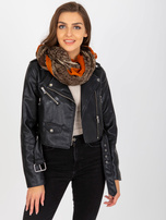 Hurtownia online Brązowa chusta komin z nadrukiem 