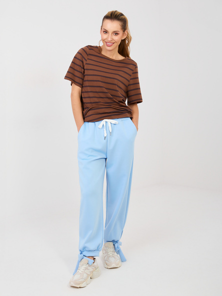 Jasnoniebieskie dresowe spodnie ze ściągaczami