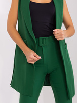 Hurt Ciemnozielony komplet elegancki ze spodniami dzwonami