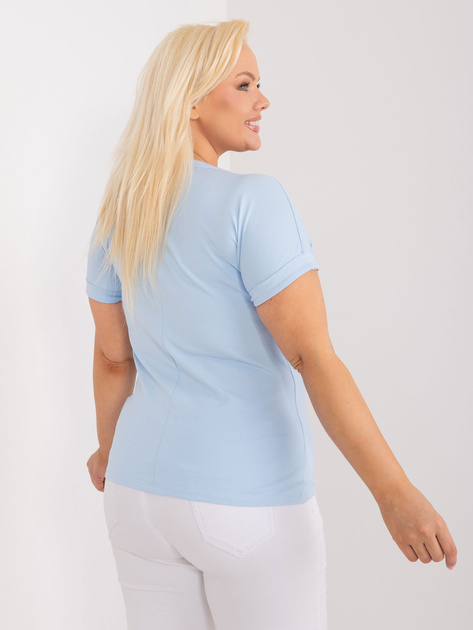 Hurt Jasnoniebieski t-shirt plus size z bawełny