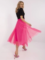 Fluo różowa tiulowa spódnica z podszewką