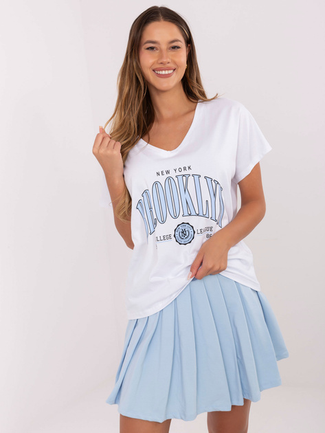 Biało-jasnoniebieski dwuczęściowy komplet z bawełny