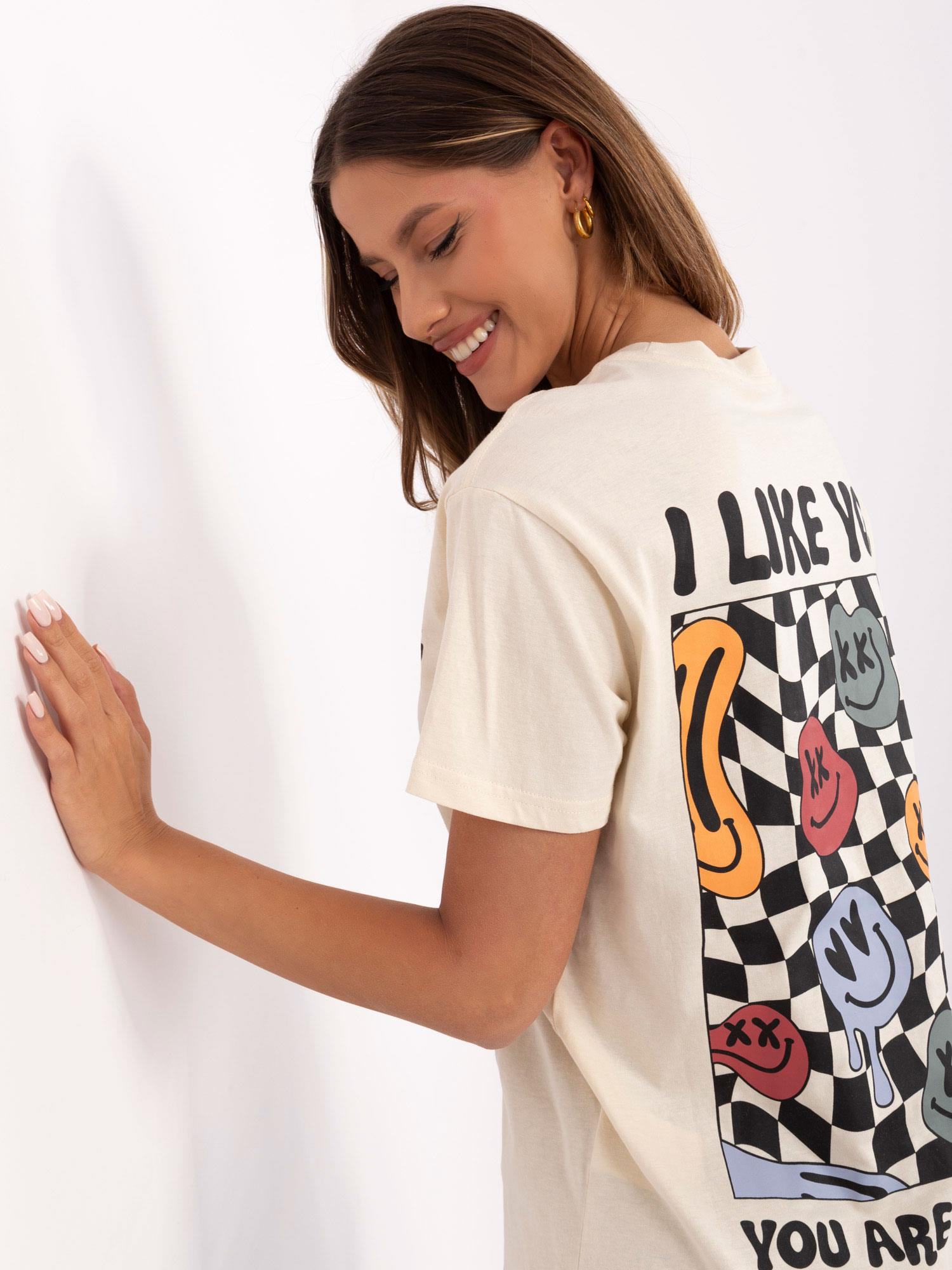 Hurt light beige fitted t-shirt SUBLEVEL.