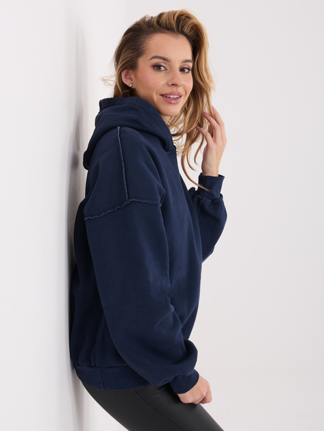 Granatowa damska bluza oversize z kapturem