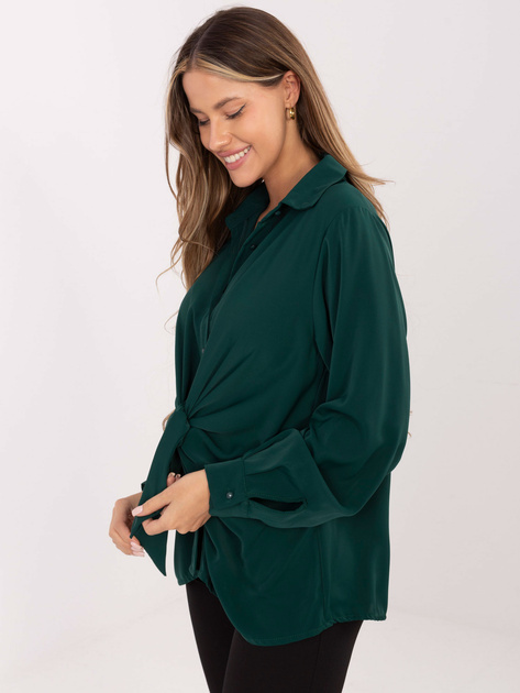 Ciemnozielona koszula z wiązaniem z przodu