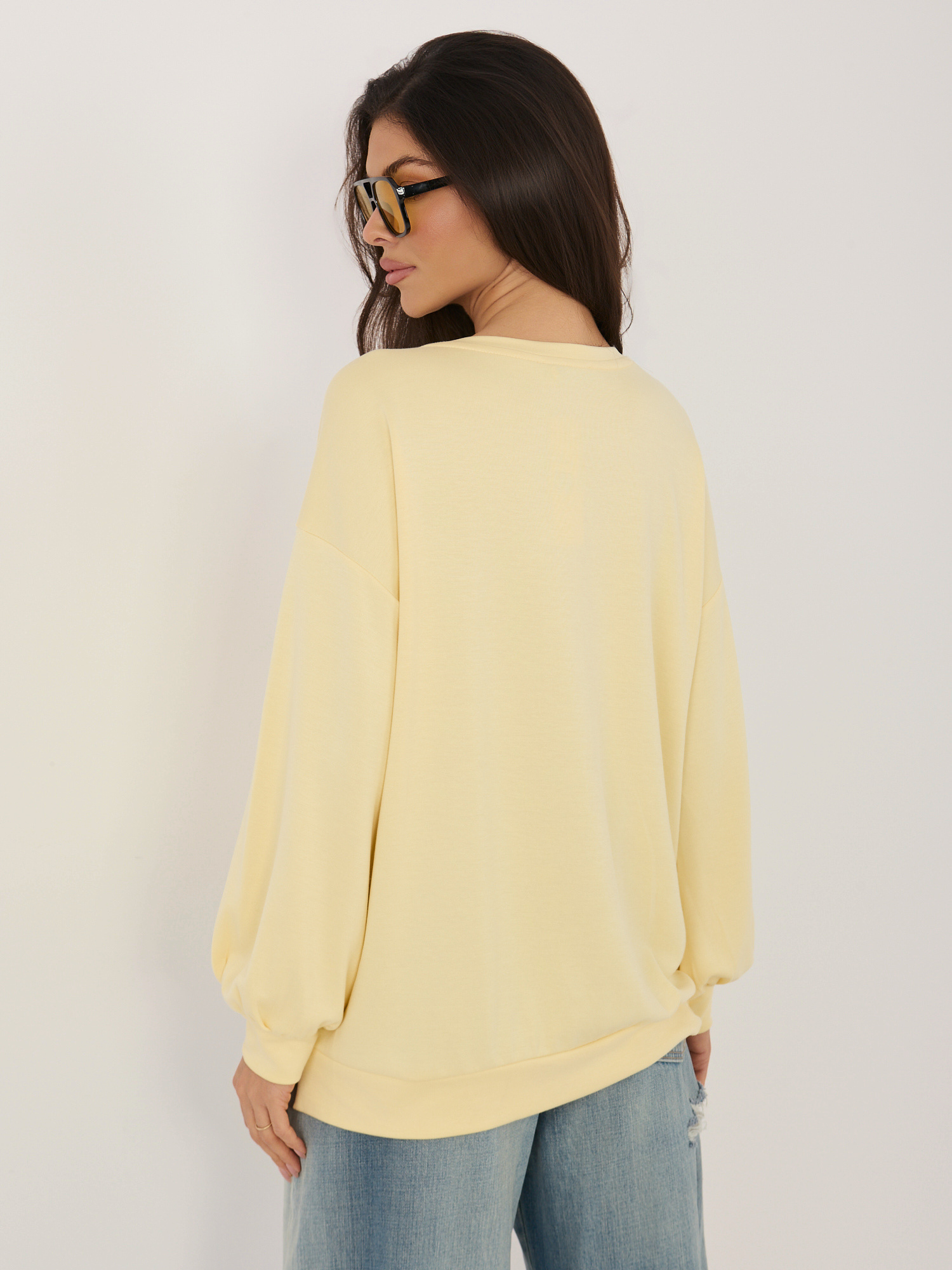 Jasnożółta damska bluza o kroju oversize RUE PARIS