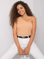 Camelowy top na jedno ramię Haisley