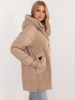 Hurt Camelowa przejściowa kurtka ze sztruksowymi wstawkami