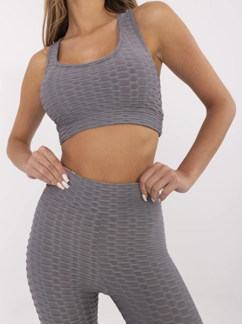 Szary sportowy komplet z legginsami RUE PARIS