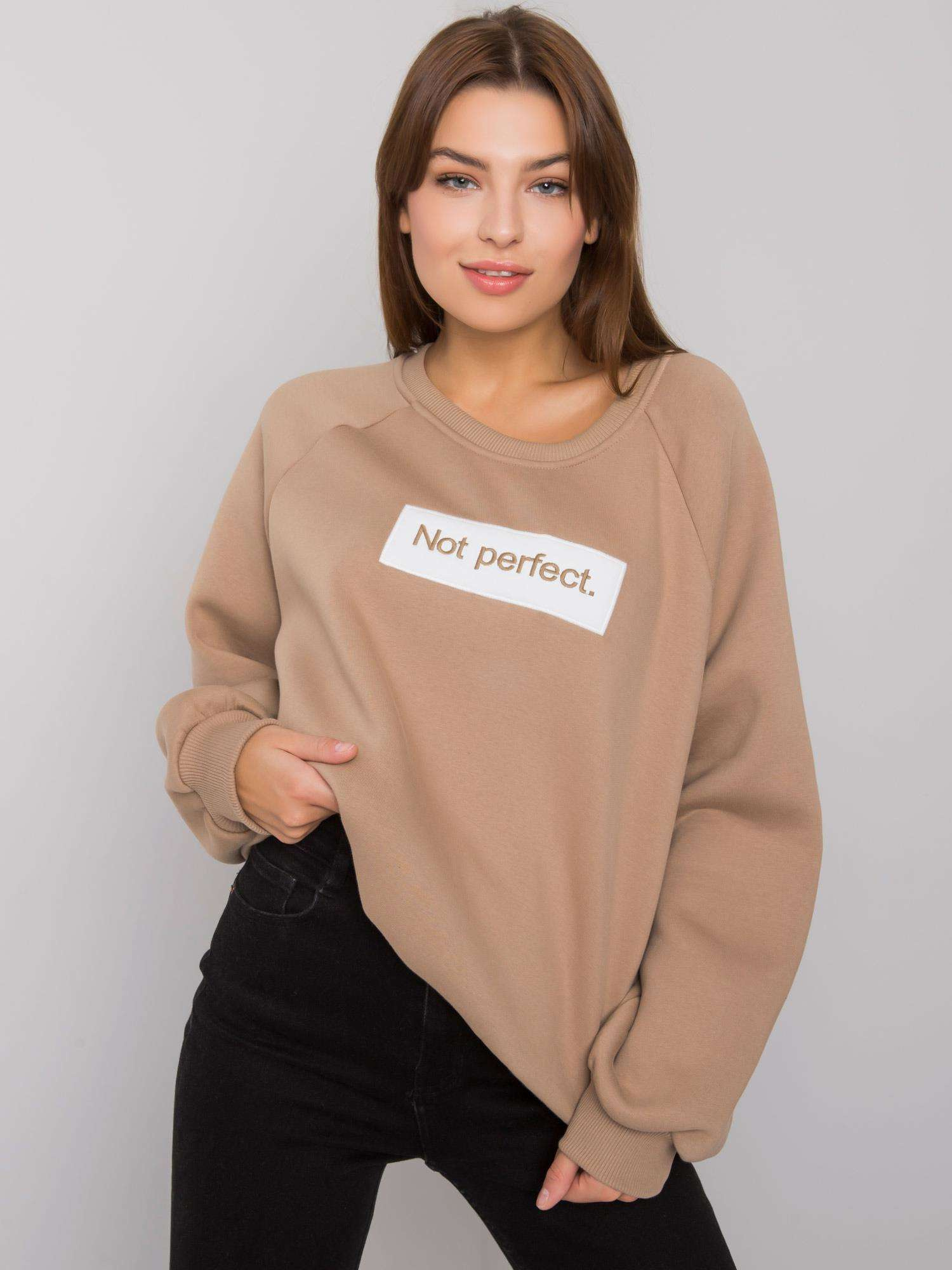 Beżowa bluza bez kaptura Jordy