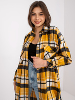 Żółto-czarna długa luźna koszula Orina 