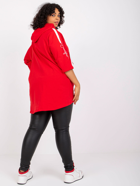 Czerwona dresowa bluza plus size bawełniana Miley