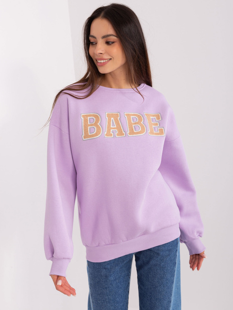 Hurt Jasnofioletowa bluza bez kaptura z bawełną