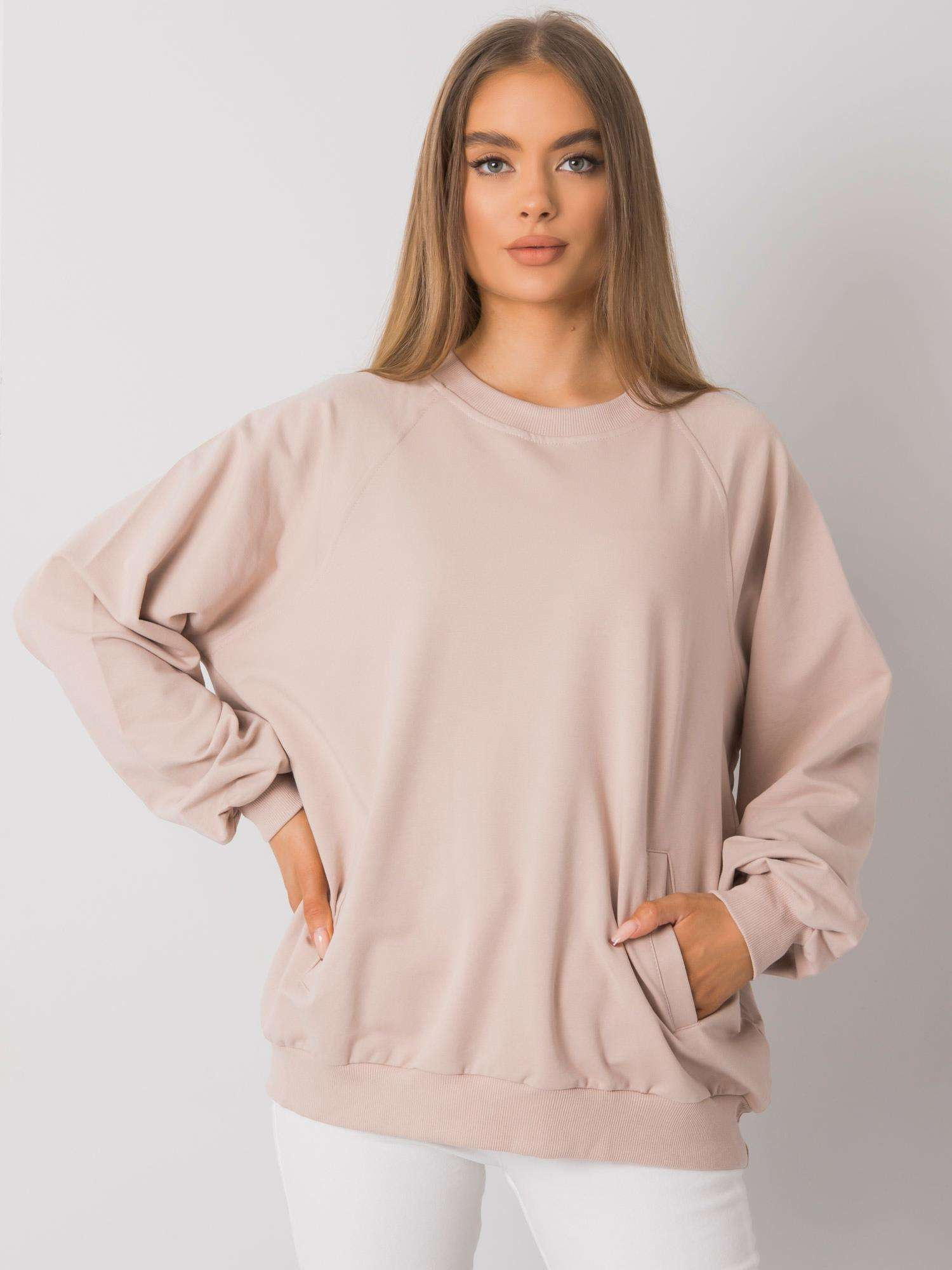 Helle beige Sweatshirt mit Taschen Gaelle RUE PARIS.