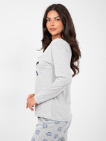 Szara bawełniana piżama ze spodniami 