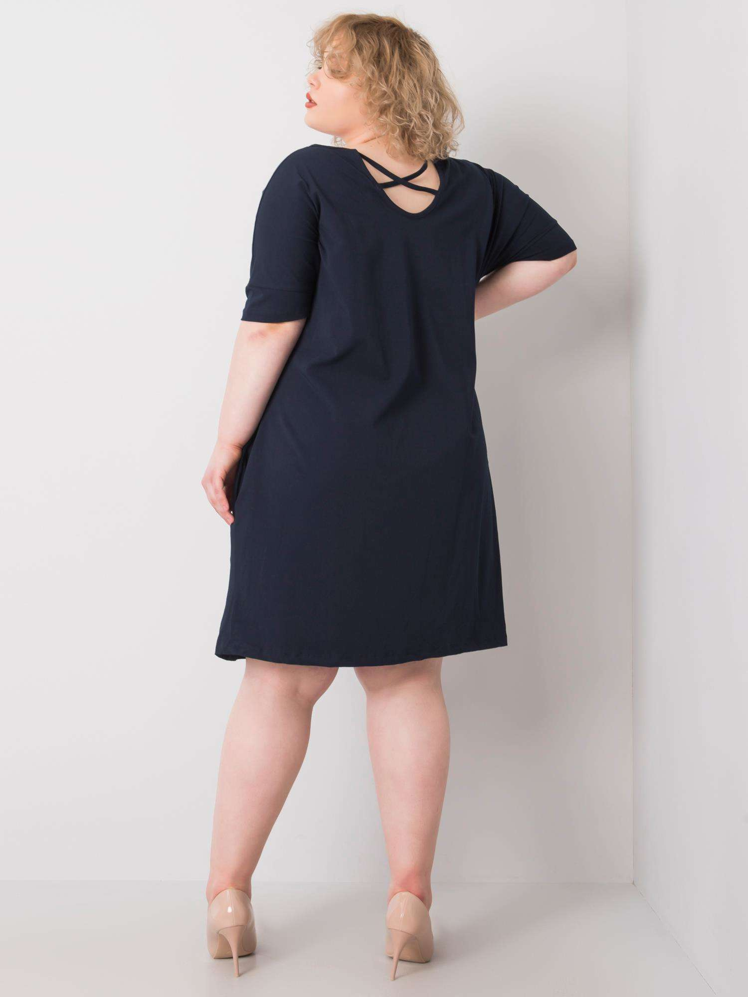 Dunkelblaues Plus-Size-Kleid Bellamy.