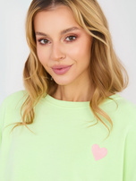 Jasnozielona damska bluza z okrągłym dekoltem