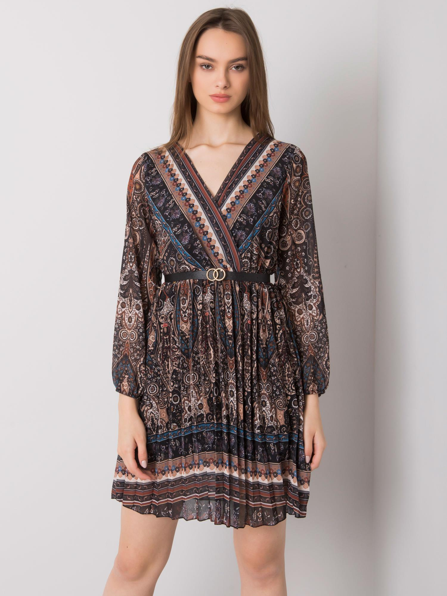 Black Carmona Pleated Dress
